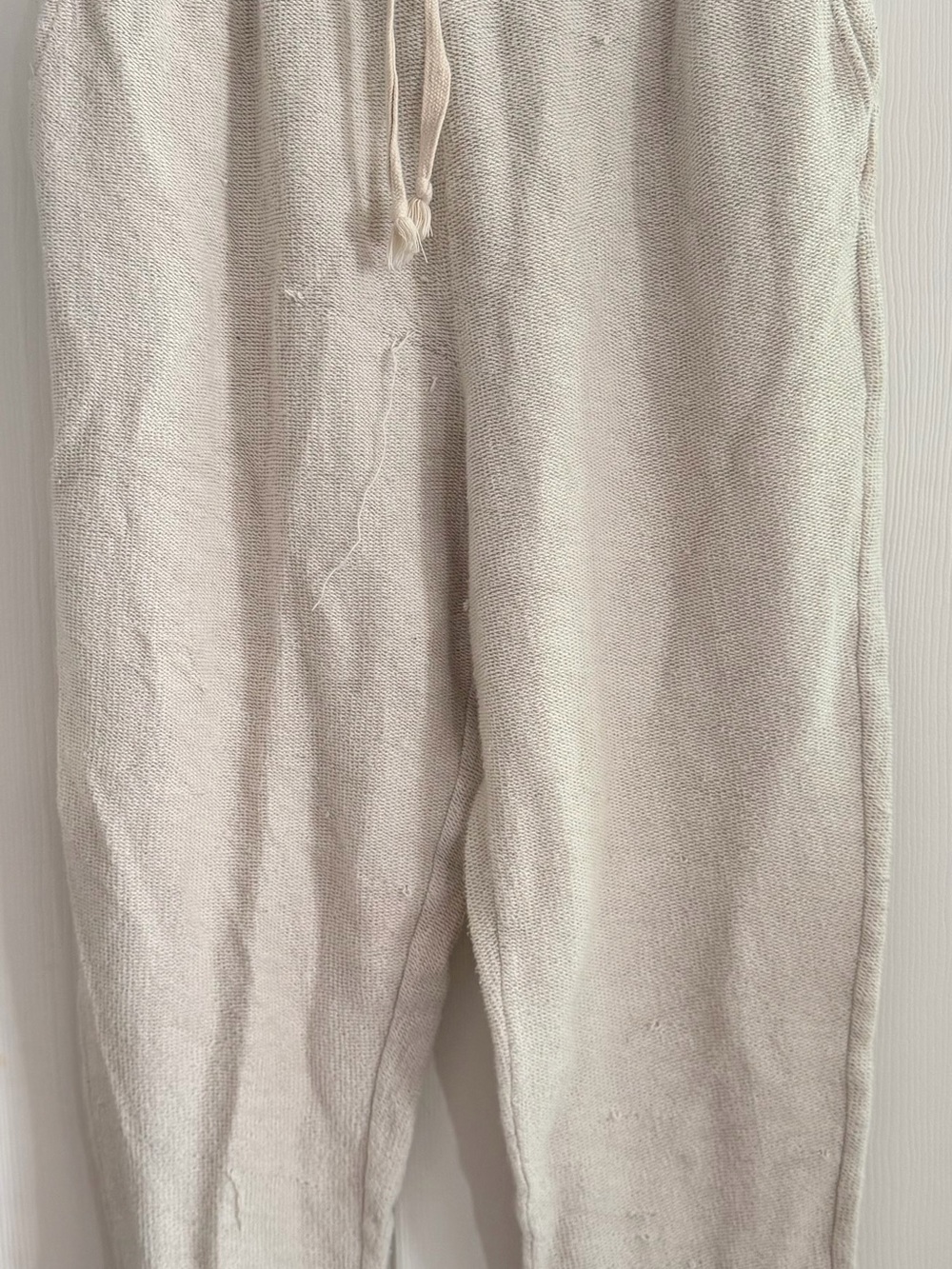 2x plus size True Craft Cream Knit Drawstring Lounge Pants